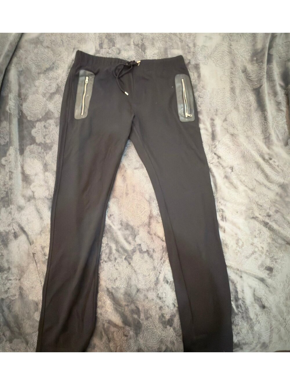 Louis Vuitton Black Sweatpants with Leather Pockets XL